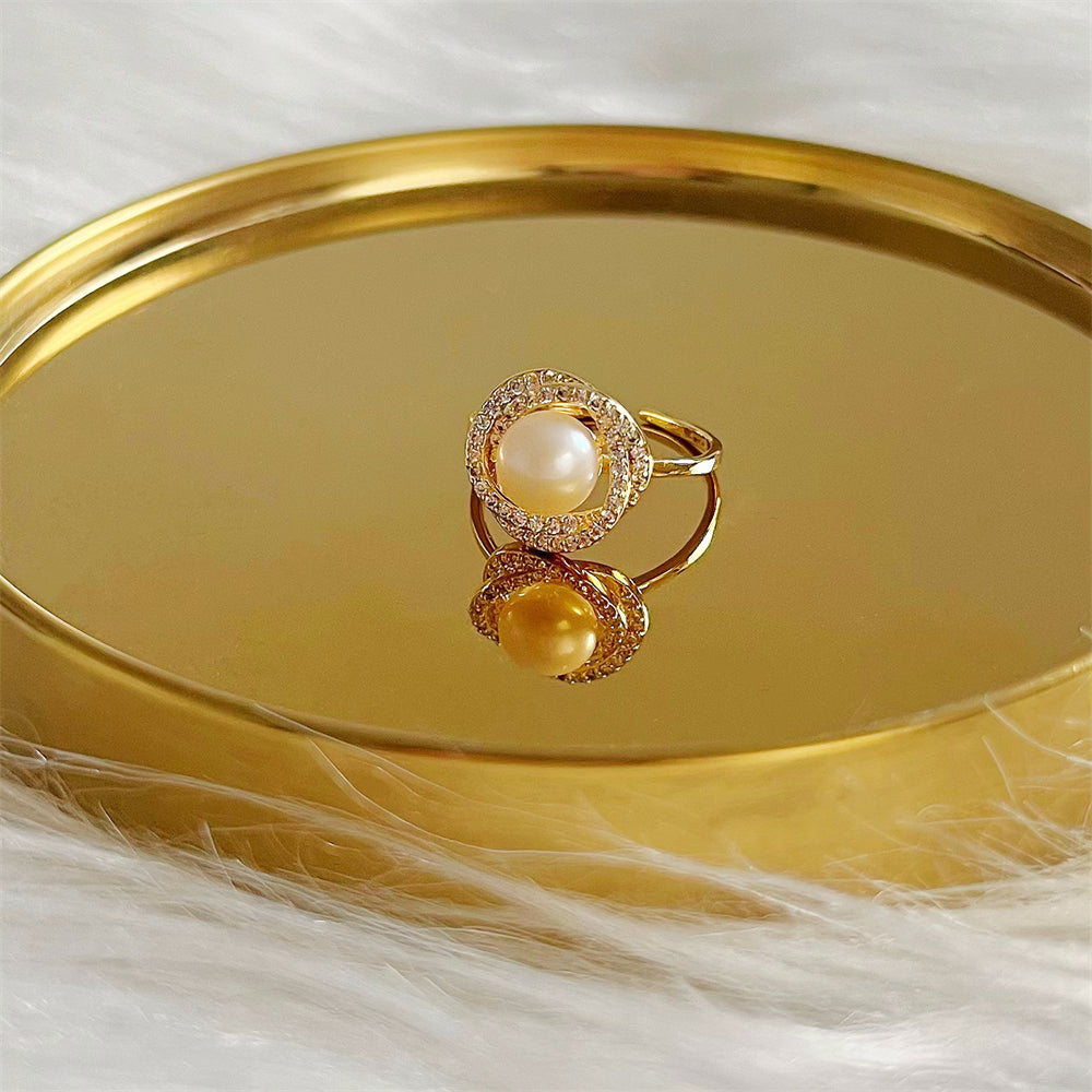 Freshwater Pearl Open Ring - Halo - Akuna Pearls