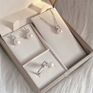 Freshwater Pearl Necklace, Earrings and Ring Gift Set - Diana - Akuna Pearls