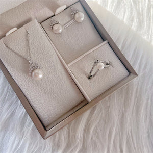 Freshwater Pearl Necklace, Earrings and Ring Gift Set - Eliana - Akuna Pearls