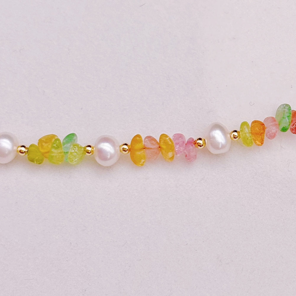 Freshwater Pearl & Gemstone Bracelet - Rainbow - Akuna Pearls