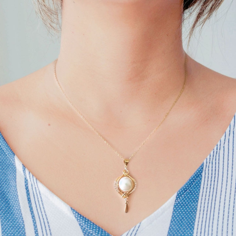 Freshwater Pearl Pendant Necklace - Zelfa - Akuna Pearls
