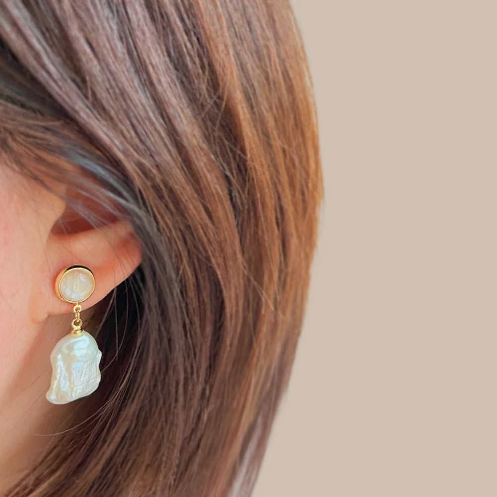 Baroque Pearl Stud Earrings - Isabella - Akuna Pearls