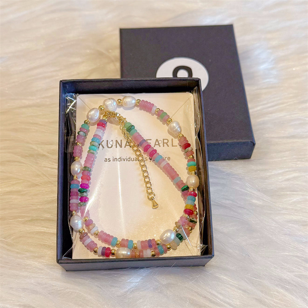 Freshwater Pearl and Gemstone Necklace - Verna - Akuna Pearls