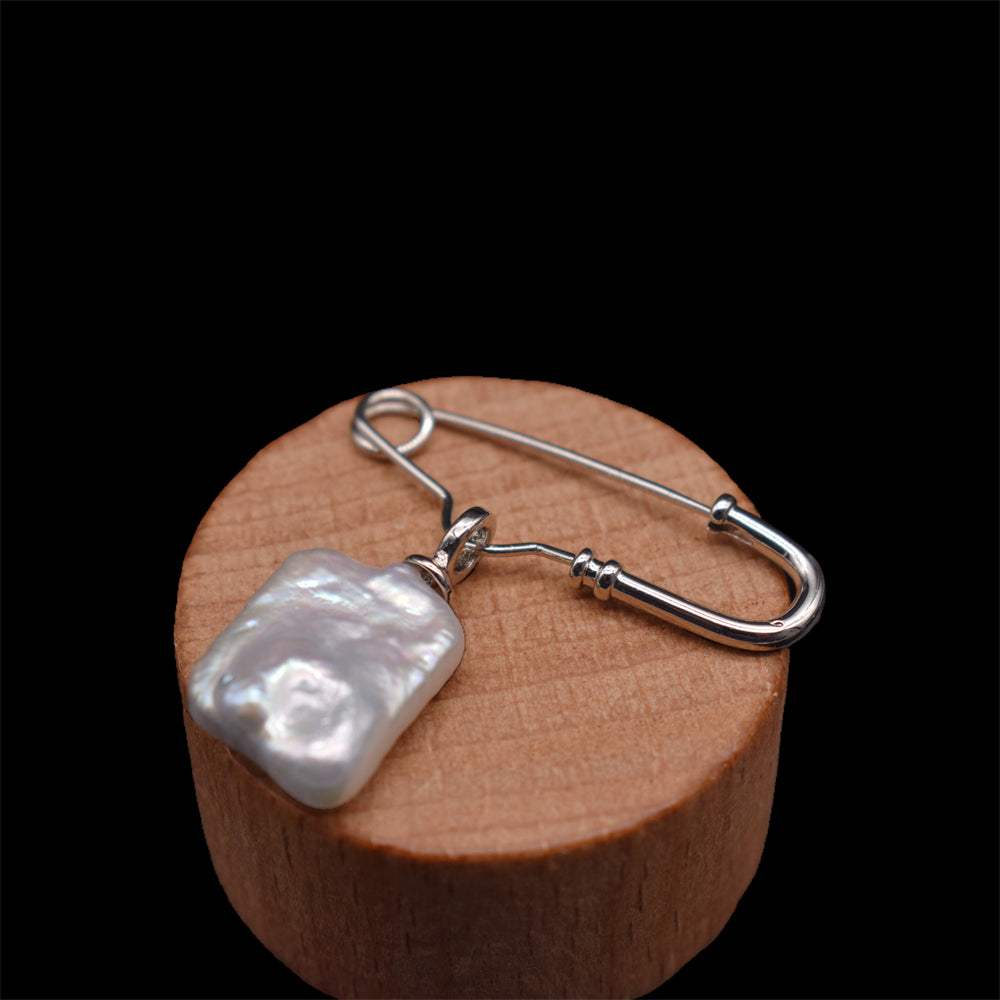 Freshwater Pearl Brooch - Rectangle - Akuna Pearls