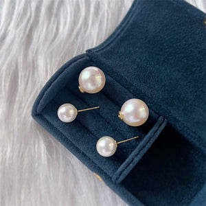 Shell Pearl Front & Back Double Pearl Earrings - Dua - Akuna Pearls