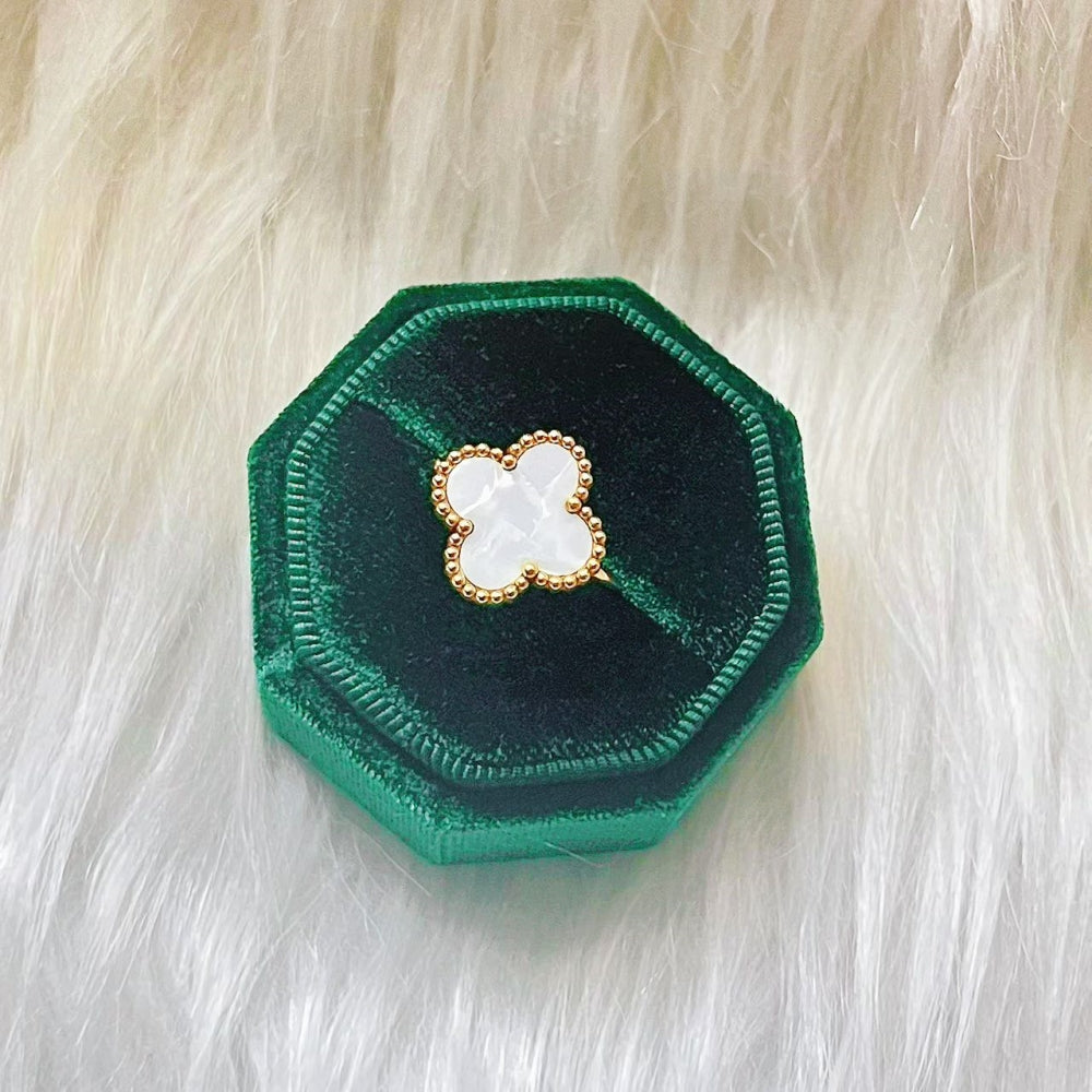 Mother of Pearl Adjustable Flower Ring - Akuna Pearls