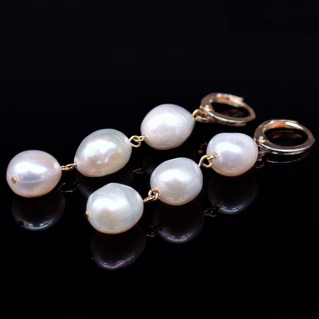 Baroque Pearl Hoop Earrings - Valentina - Akuna Pearls