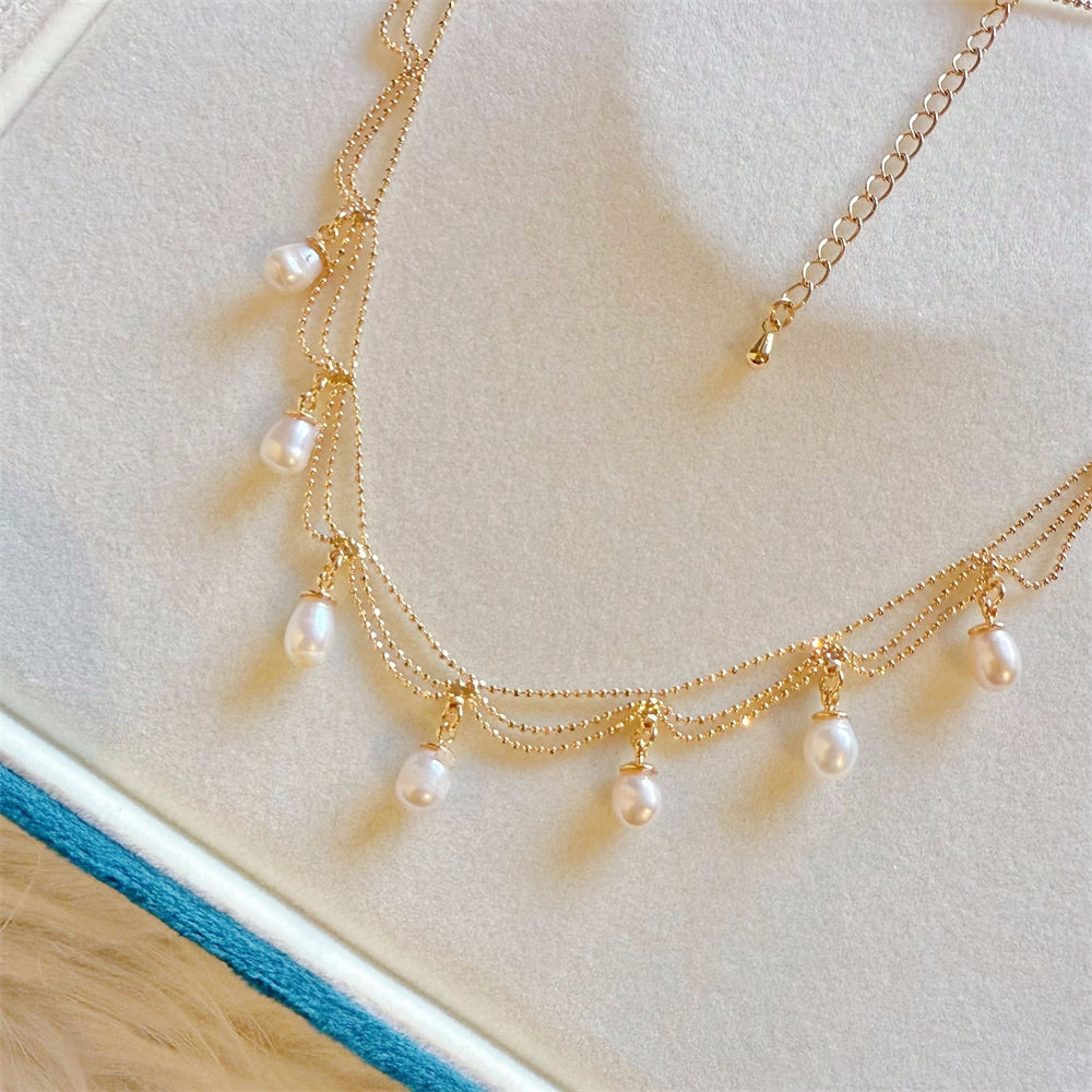 Freshwater Pearl Choker Necklace - Aurelia - Akuna Pearls