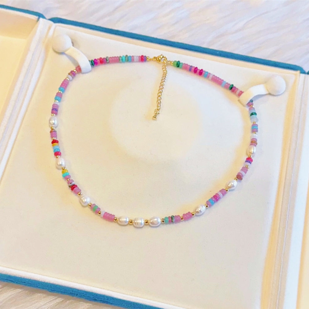 Freshwater Pearl and Gemstone Necklace - Verna - Akuna Pearls