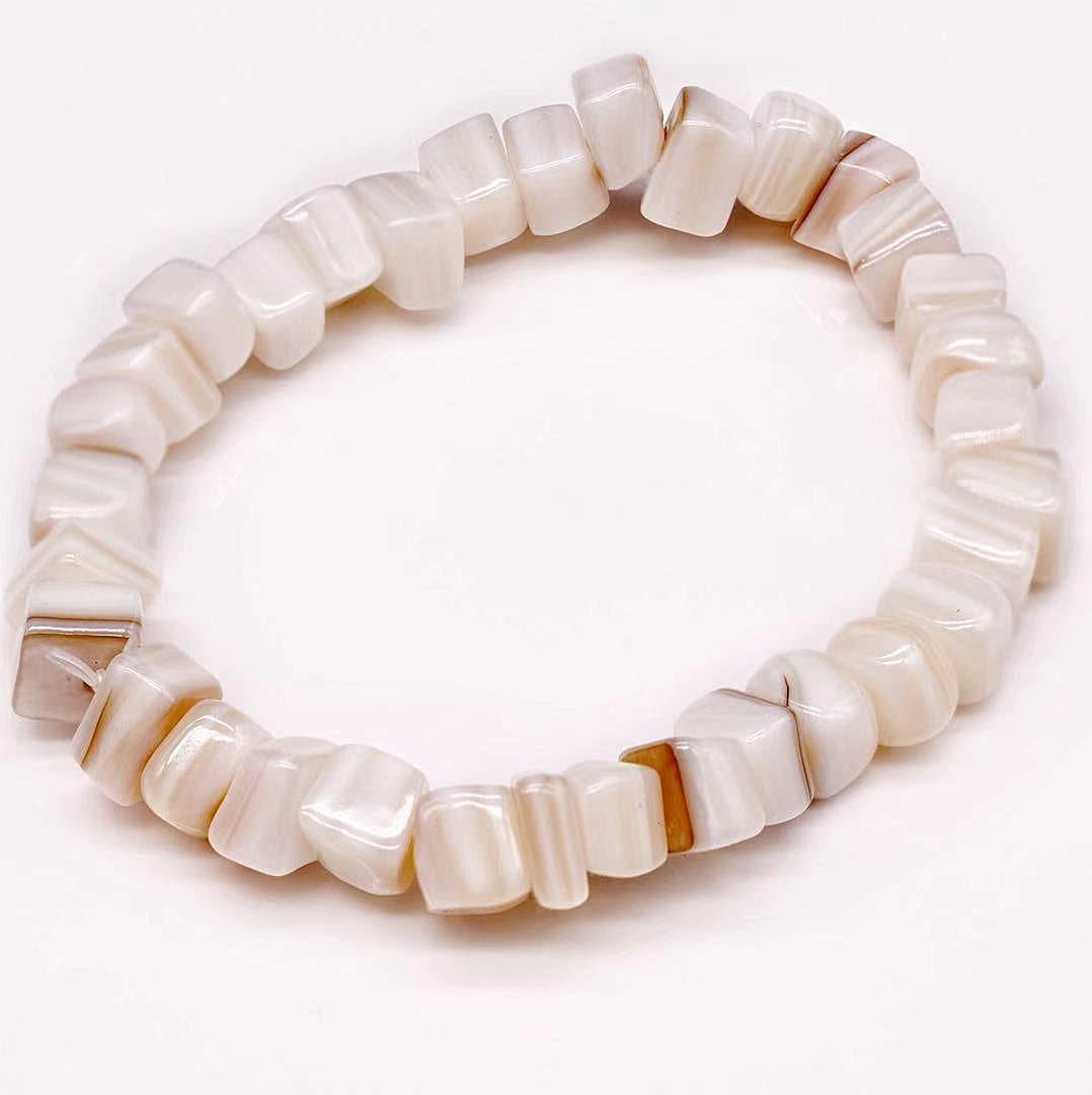 Mother of Pearls Stretch Bracelet - Block - Akuna Pearls