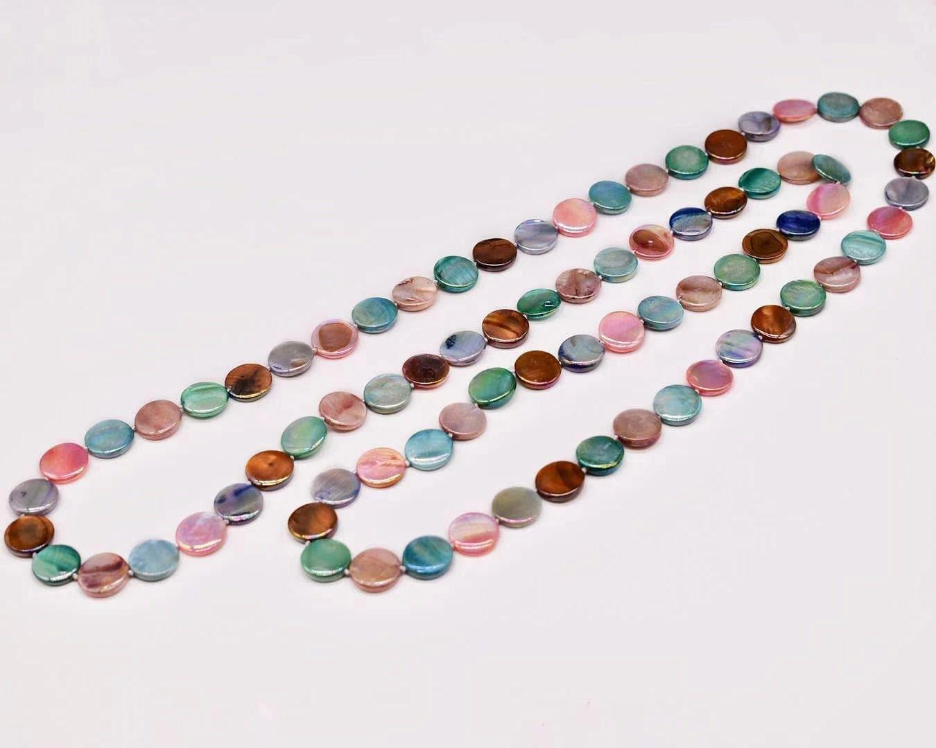 Mother of Pearls Long Necklace - Disc - Akuna Pearls