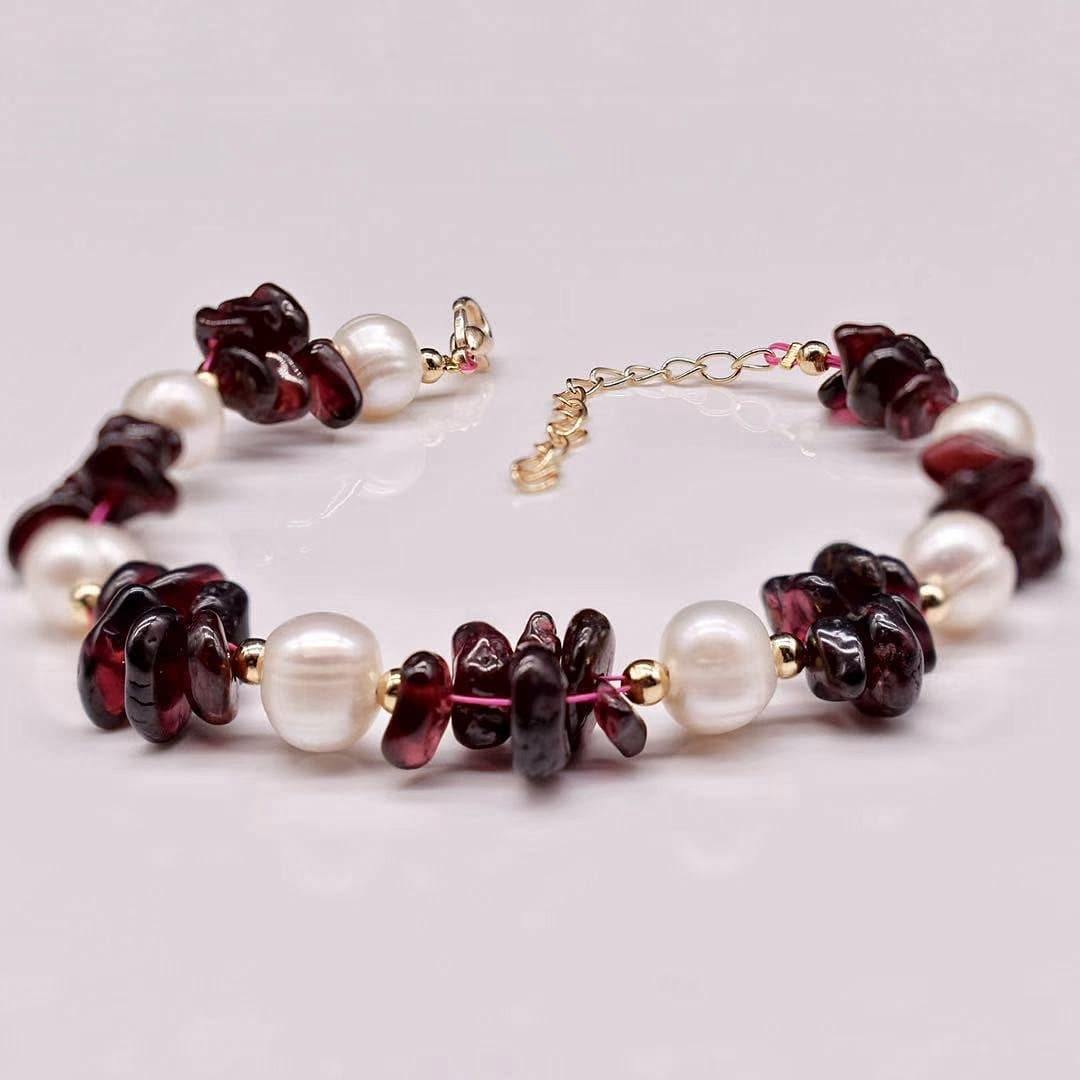 Garnet and pearl bracelet store