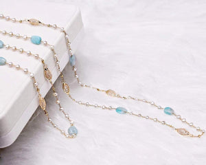 Freshwater Pearl Long Necklace - Beryl - Akuna Pearls