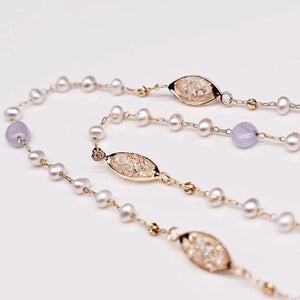 Freshwater Pearl Long Necklace - Verna - Akuna Pearls