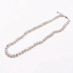 Classic Freshwater Pearl Necklace Side Flatted - Mini Rama - Akuna Pearls