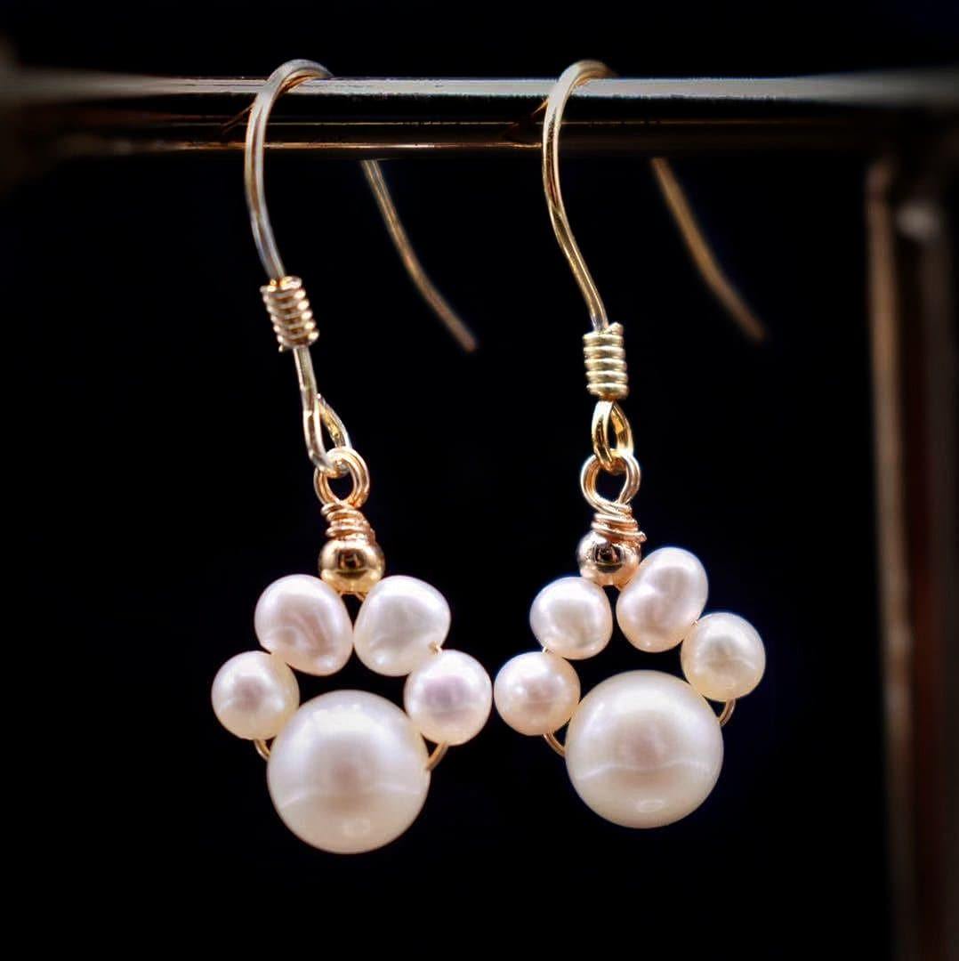 Freshwater Pearl Earrings - Cat Paws - Akuna Pearls