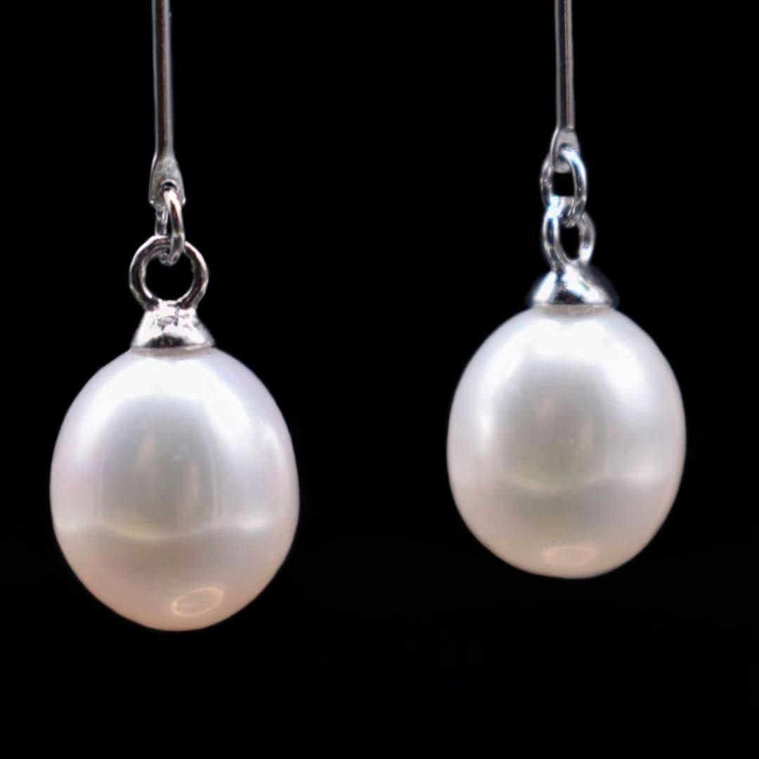 Freshwater Pearl Long Drop Earrings- Helen - Akuna Pearls
