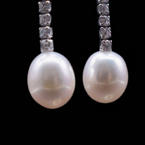Freshwater Pearl Long Drop Earrings - Ingrid - Akuna Pearls