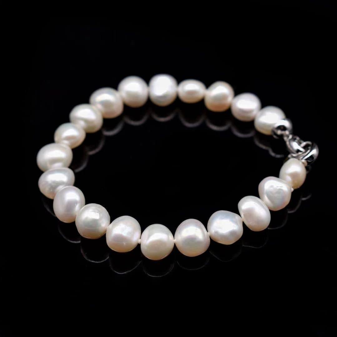 Classic Freshwater Pearl Bracelet Side Flatted - Rama - Akuna Pearls