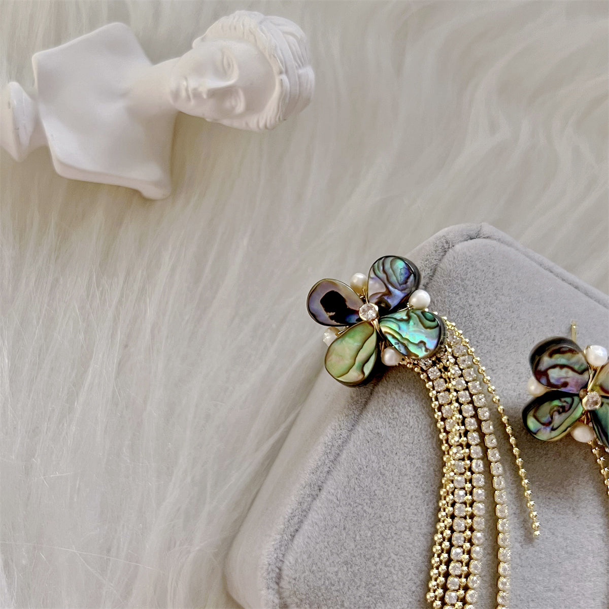 Freshwater Pearl and Abalone Shell Earrings - Adreana - Akuna Pearls