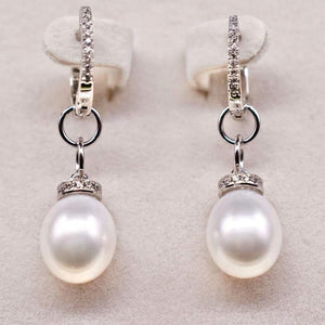 Freshwater Pearl Hoop Earrings - Agnes - Akuna Pearls