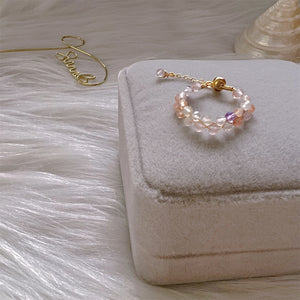 Super Seven Crystal Beaded Ring - Ahe - Akuna Pearls