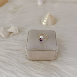 Freshwater Pearl with Amethyst Ring - Fine - Akuna Pearls