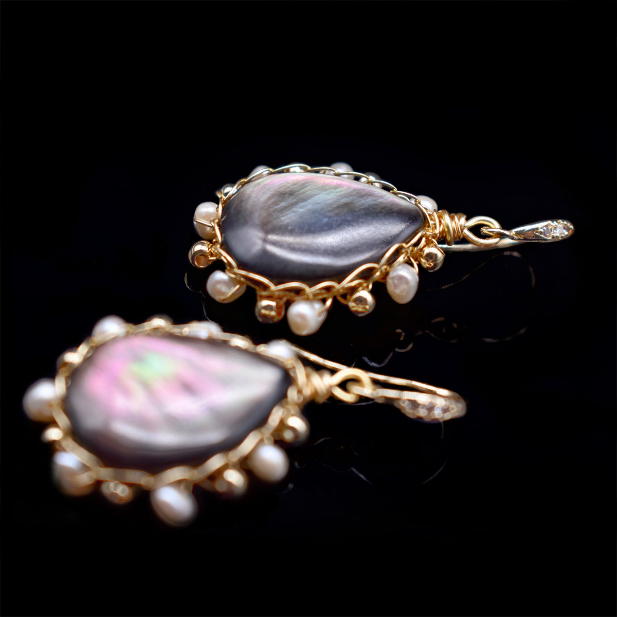 Pearl Shell Hook Earrings - Marilla - Akuna Pearls