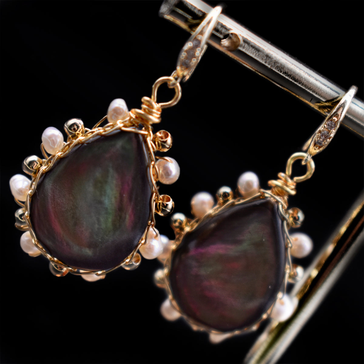 Pearl Shell Hook Earrings - Marilla - Akuna Pearls