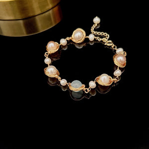 Freshwater Pearl & Aquamarine Bracelet - Arizona - Akuna Pearls