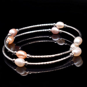 Freshwater Pearl Elastic Stretch Bracelet - Riley - Akuna Pearls