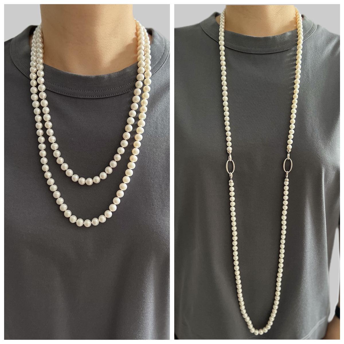 JYX Pearl Double Strand Pearl Necklace Classic 7mm India | Ubuy