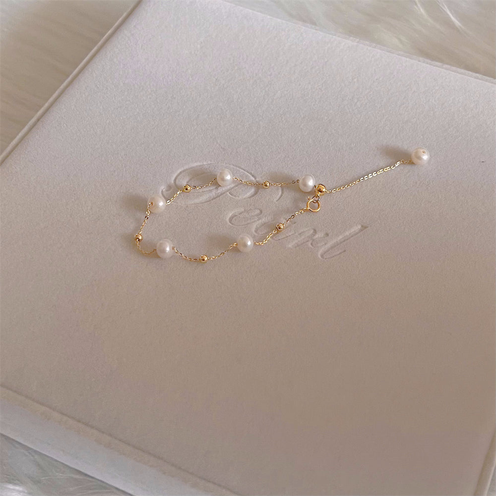 Freshwater Pearl Station Bracelet - Carla - Akuna Pearls