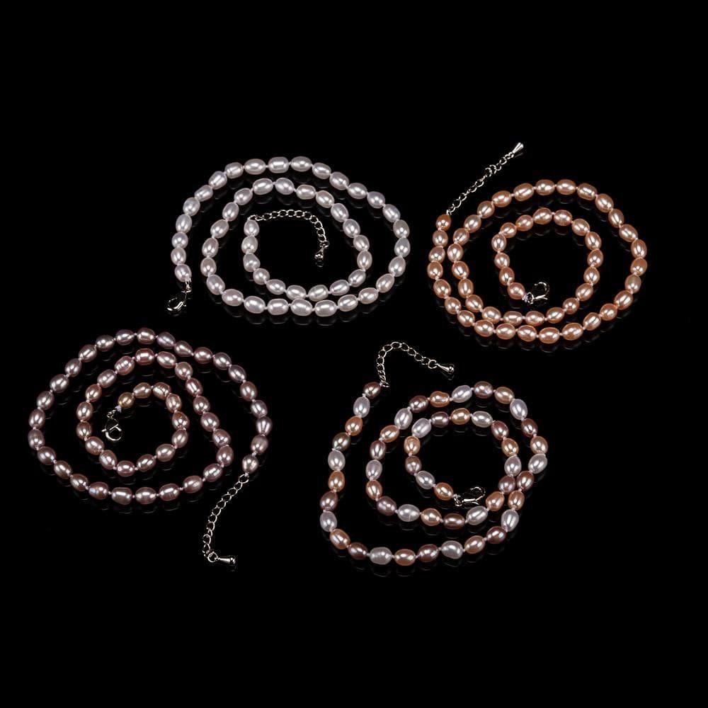 Classic Freshwater Pearl Necklace 6mm Rice - Akuna Pearls