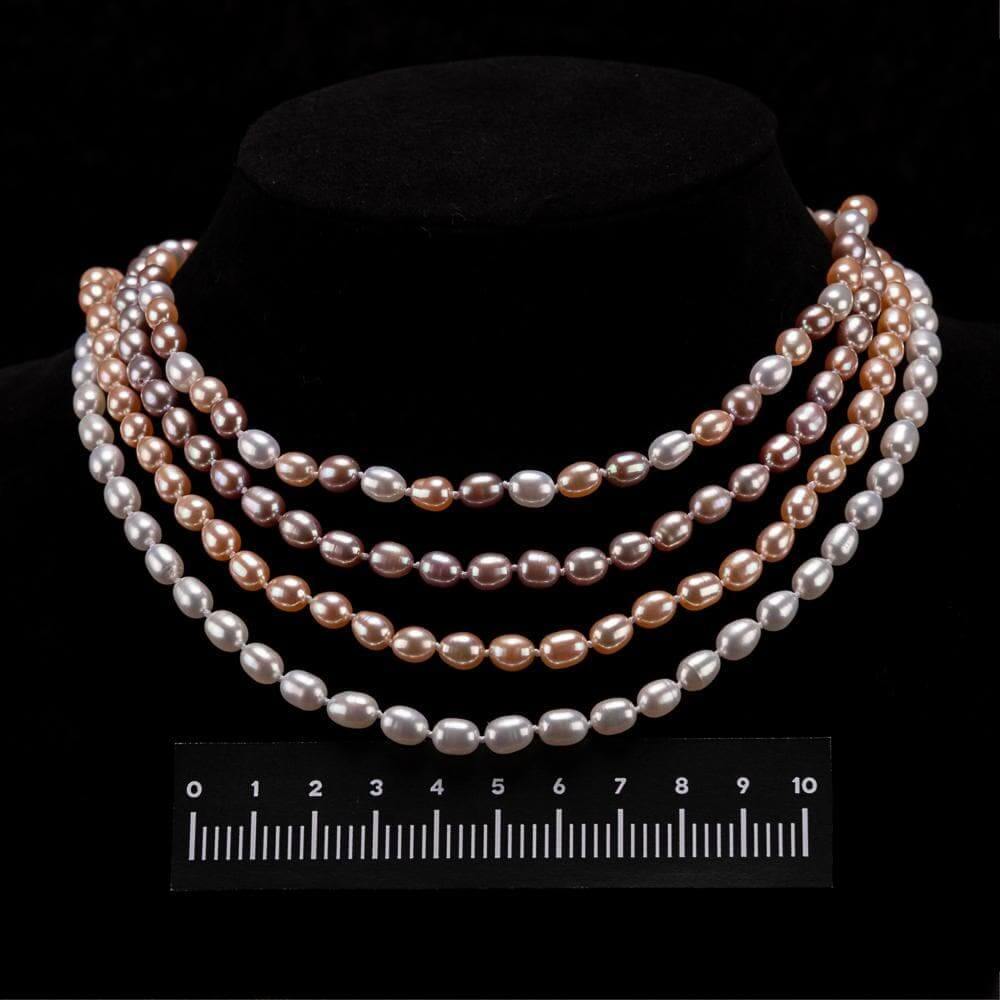 Classic Freshwater Pearl Necklace 6mm Rice - Akuna Pearls