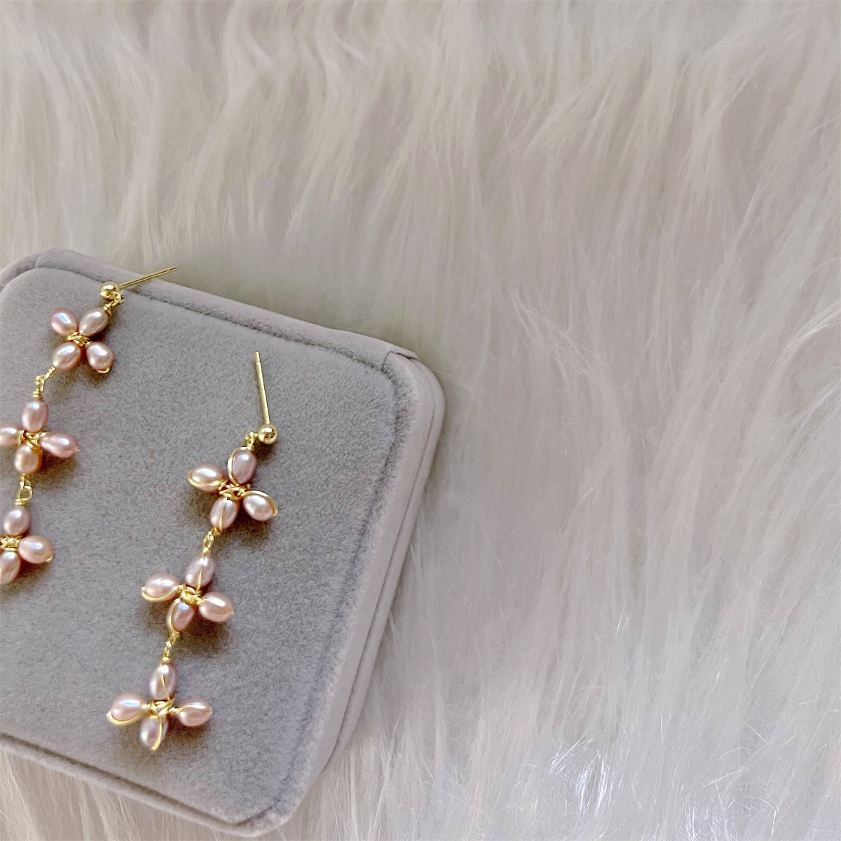 Freshwater Pearl Long Drop Earrings - Dalia - Akuna Pearls