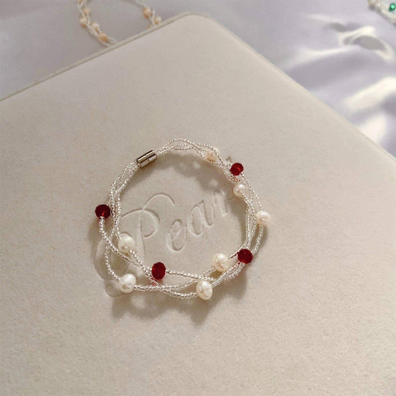 Freshwater Pearl Thin Seed Bead Bracelet - Akuna Pearls