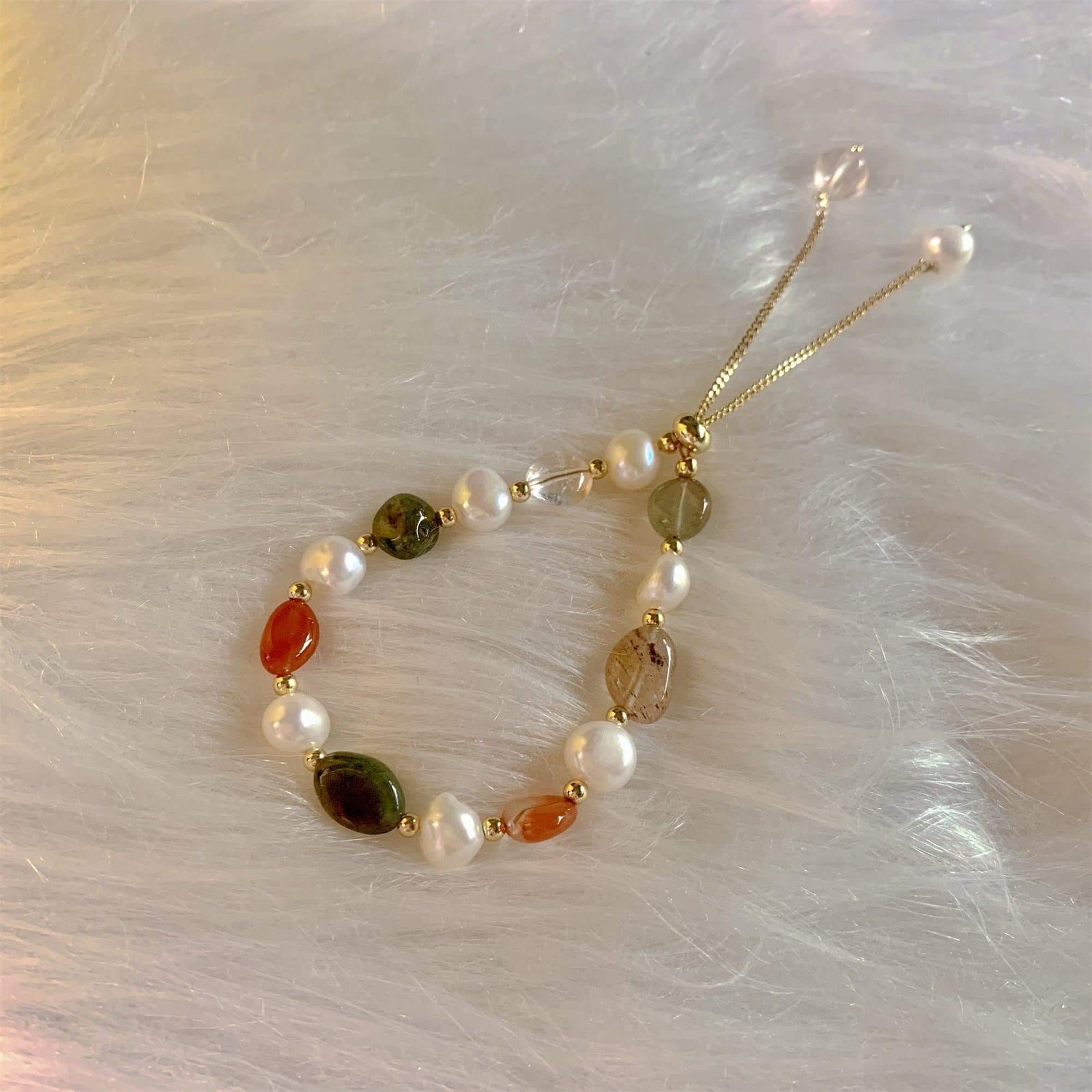 Freshwater Pearl & Gemstone Bracelet - Dune - Akuna Pearls