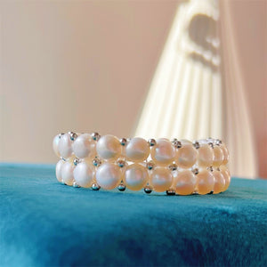 Freshwater Pearl Elastic Bracelet - Barley - Akuna Pearls