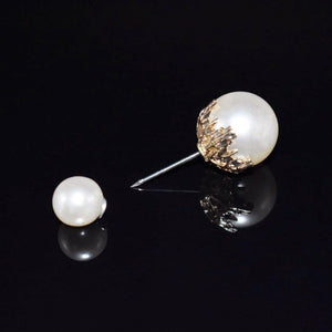 Faux Pearl Fashion Pin - Two Beads Design - Akuna Pearls