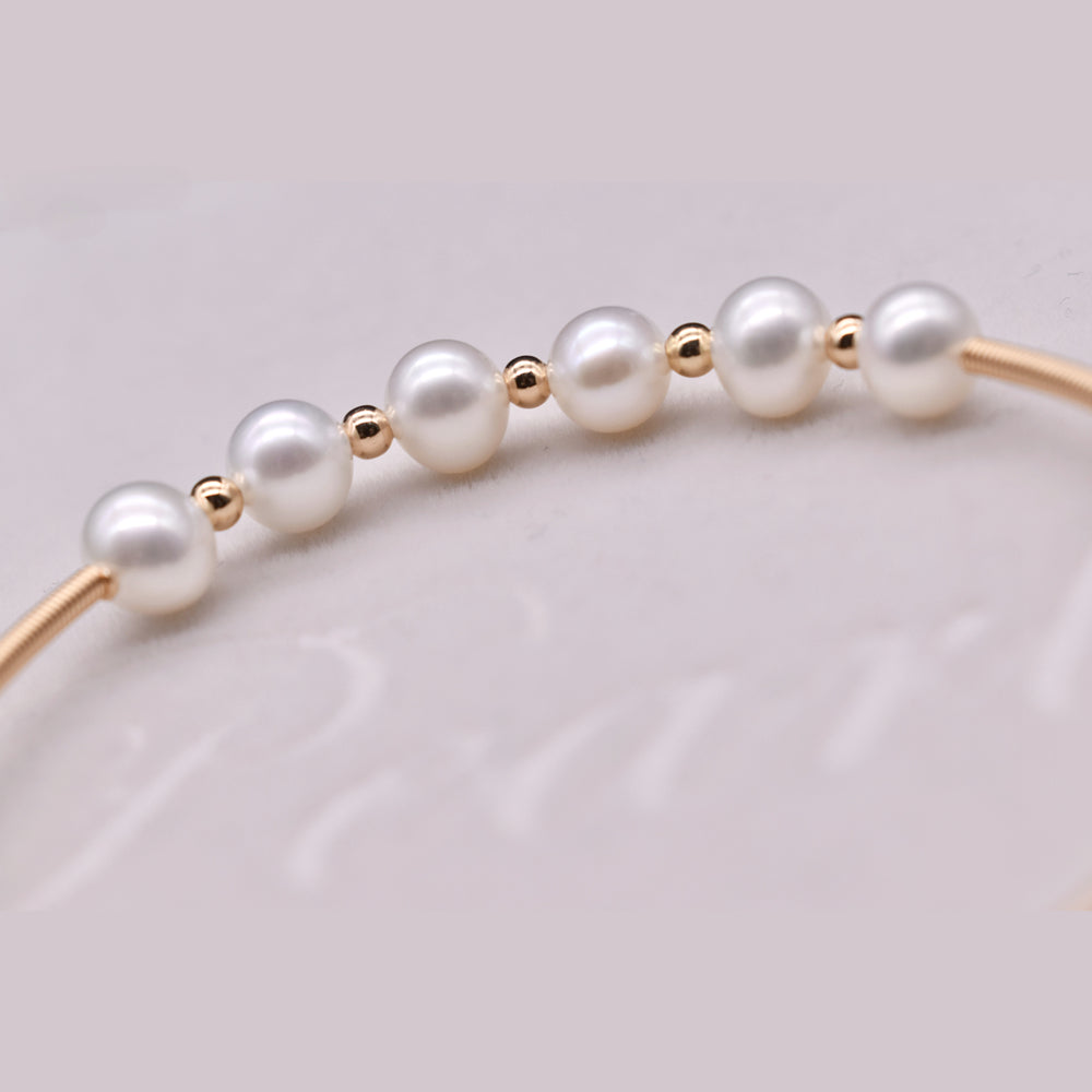 Freshwater Pearl Bangle - Fay - Akuna Pearls