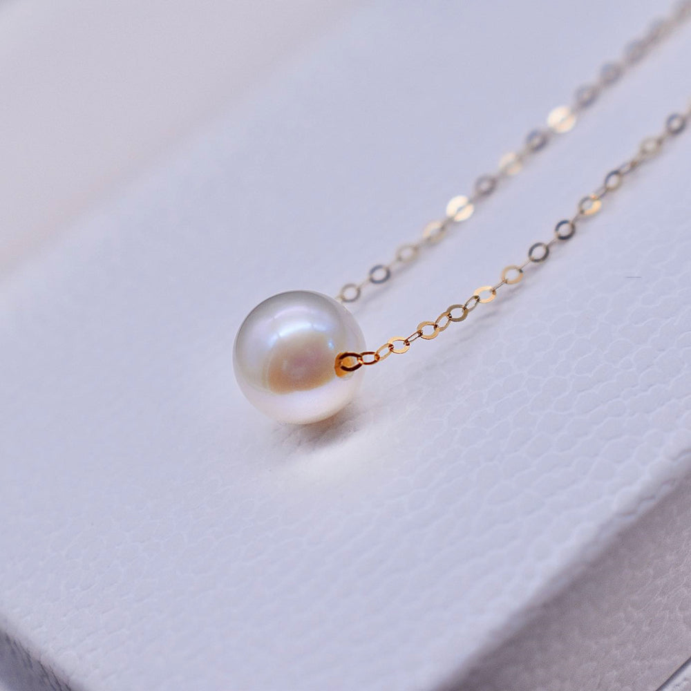 14k gold on sale floating pearl necklace