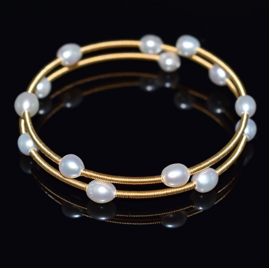 Freshwater Pearl Bangle - Power - Akuna Pearls