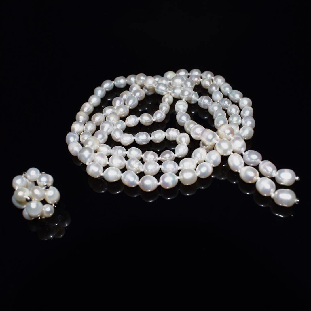 Freshwater Pearl Long Necklace - Ana - Akuna Pearls