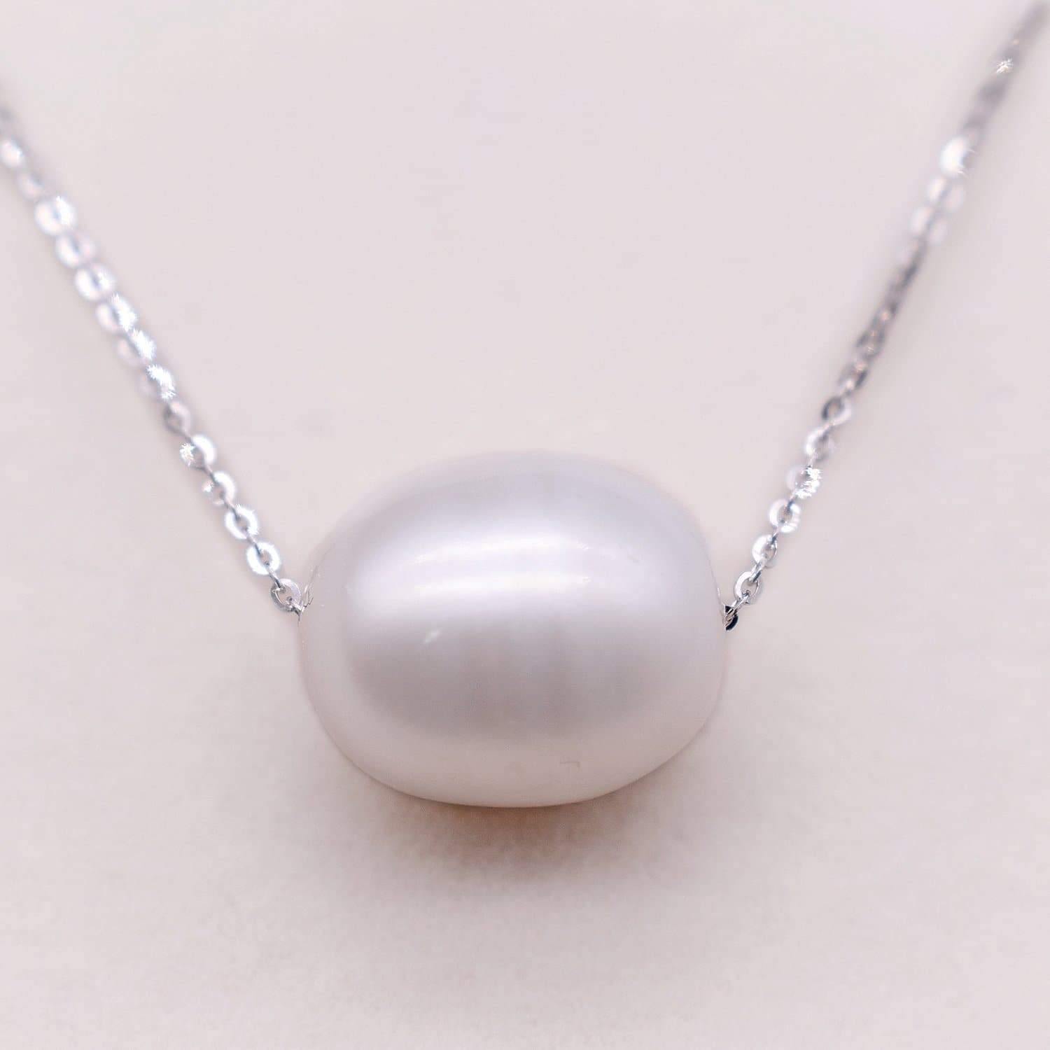 Freshwater Pearl Floating Necklace - Minimalism | Akuna Pearls | Freshwater Pearl Jewellery | Made in Australia
