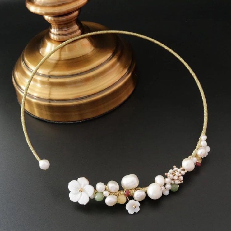Open pearl shop choker necklace
