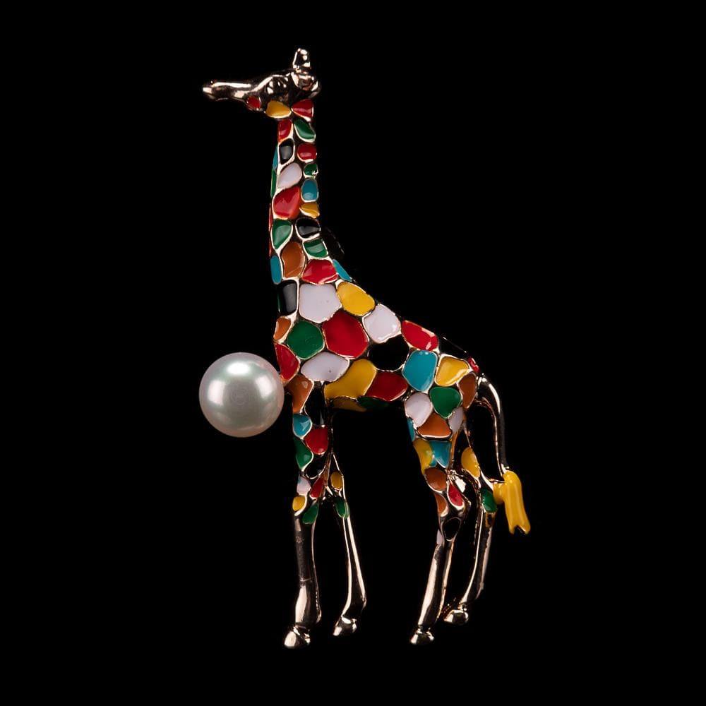 Freshwater Pearl Brooch - Giraffe - Akuna Pearls