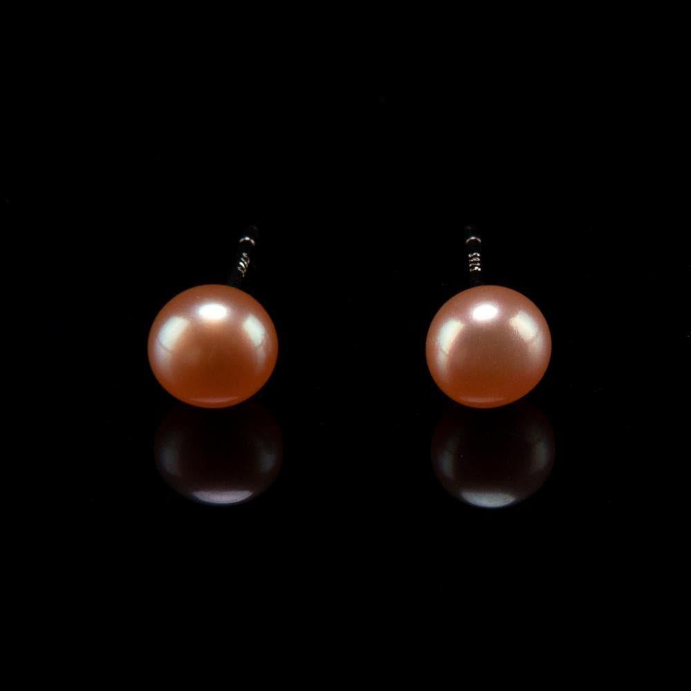 Chocolate pearl stud earrings discount