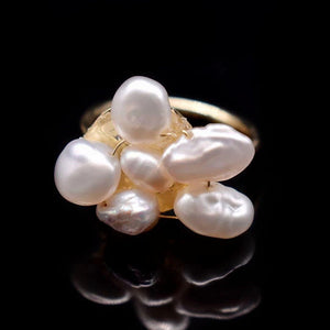 Keshi Pearl Ring - Hazel - Akuna Pearls