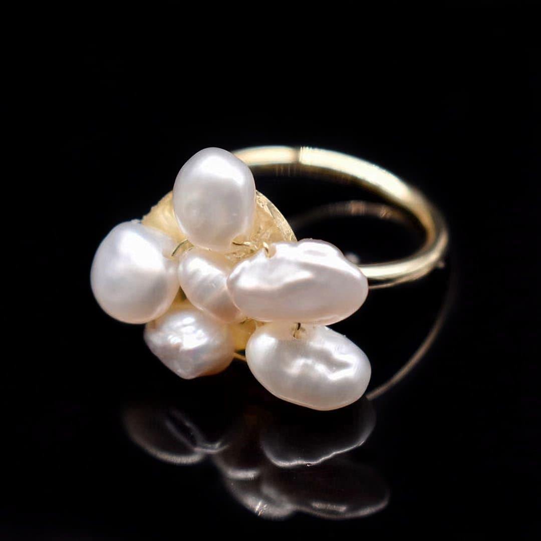 Keshi Pearl Ring - Hazel - Akuna Pearls